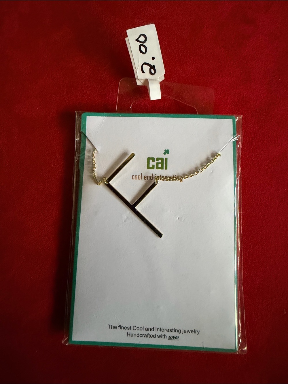CAI’s Gold Initial 'K' Bar Pendant Necklace